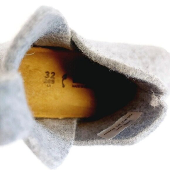 Birkenstock Andermatt Kids Slipper Bootie Size L1 EU 32 Wool Light Gray Narrow - Picture 2 of 9